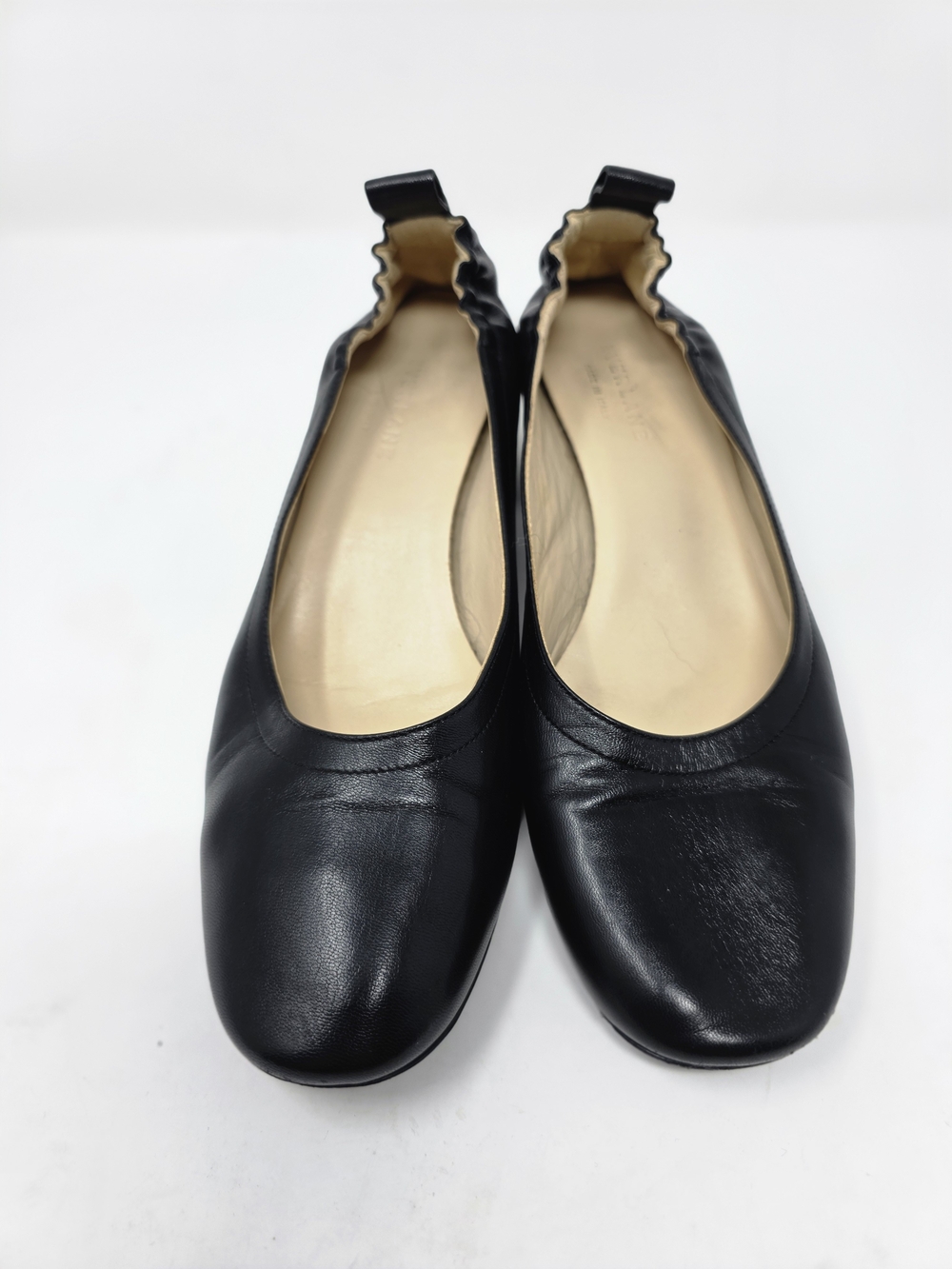 Everlane The Day Heel Womens 8 Black Italian Leather Low Block Heel Pump